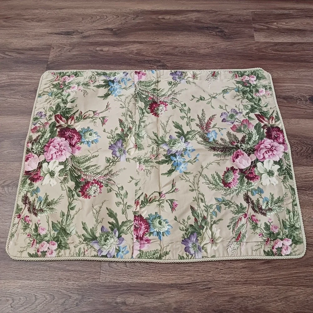 Vintage Ralph Lauren Adrianna Standard Pillow Sham‎ Corded Edge Romantic Floral